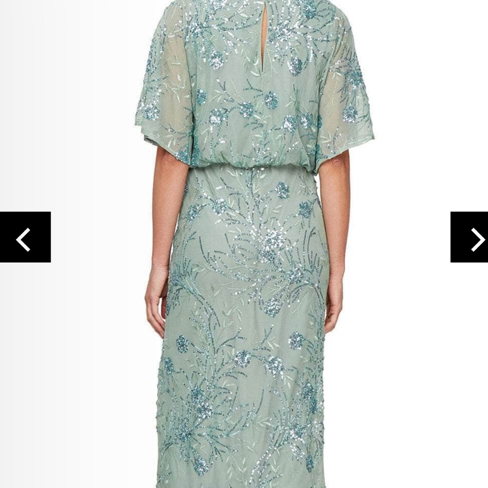 SLNY Elegant Green Sequins Maxi Dress - Picture 2 of 7